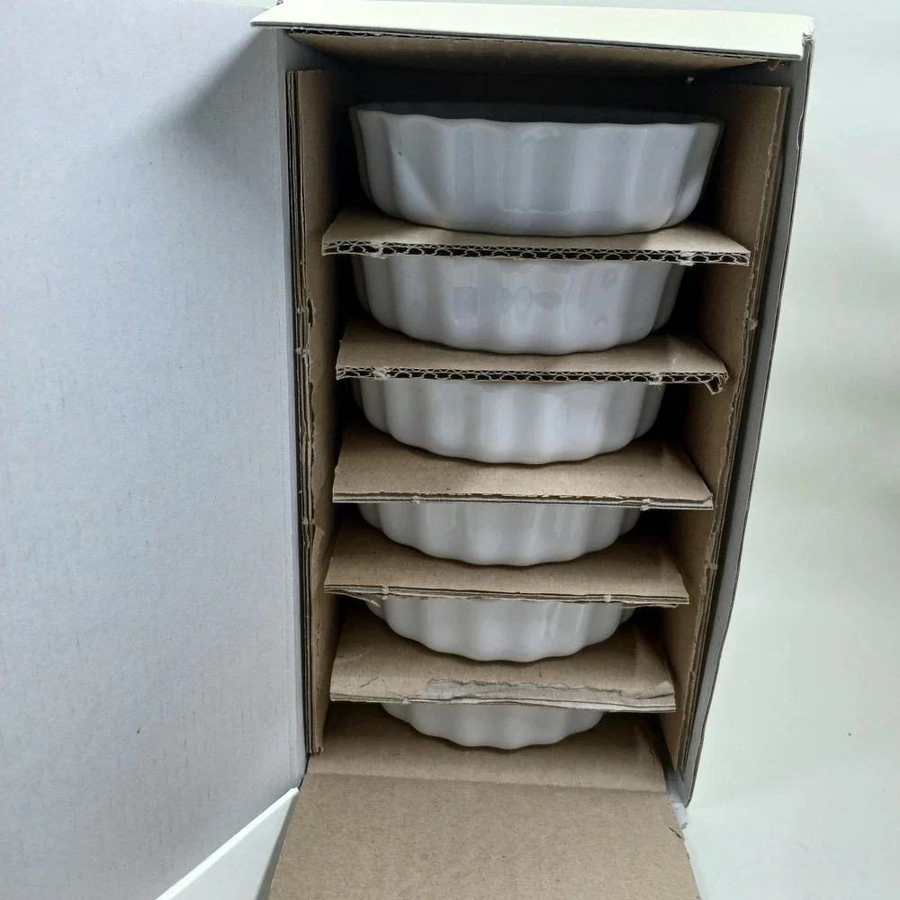 Williams-Sonoma Harvest‎ Market Ramekins Set Of 6 White Fruit 4 In Italy Ceramic